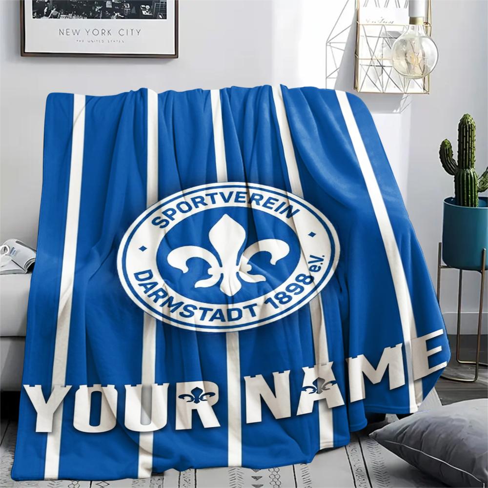 1PC Custom Name SV Darmstadt 98 Patterned Flannel Blanket Suitable For All Seasons for Home Decor Warmth and Comfort Gifts Holiday Present_xia