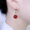 S925 Silver Needle Retro Red Pearl Earring Buckle Explosive High End Charm Small Earrings Round Face Slimming Earrings