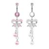 Fashion Jewelry Bowknot Navel Button Ring Rhinestone Body Jewelry  Body Piercing