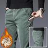 Corduroy Autumn Winter Men's Stretch Casual Slim Straight Velvet Thicken Men's Trousers Fashionable Youth Pants