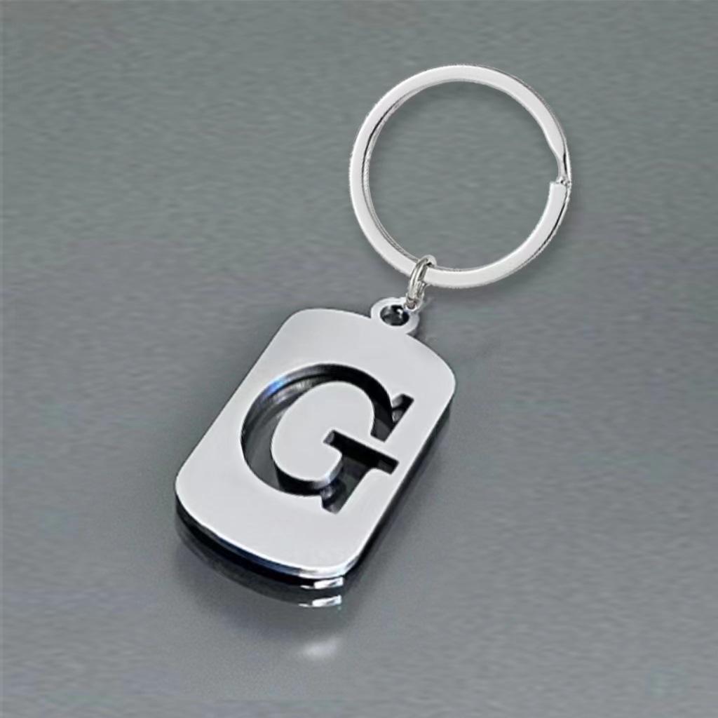 Stainless Steel 26 English Letters Keychain - Stylish Alphabet Pendant for Backpack or Car
