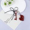 Fashion Backpack Pendant Accessories Girl Phone Pendant Gift Korean Sweet Bow Love Heart Keychain Vintage Mirror Keyring