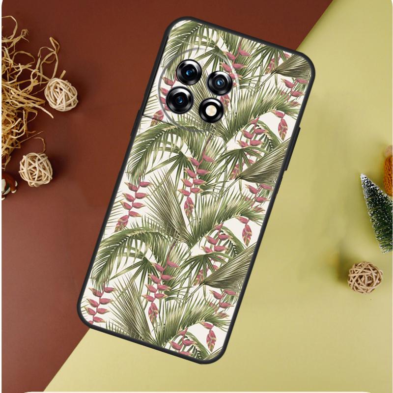 Summer Plant Palm Green Leaf Aloha For OnePlus 13 13R 12 12R 11 9 10 Pro 8T 9RT 10T 10R Nord 4 CE 2 3 Lite N20 N30 Phone Case