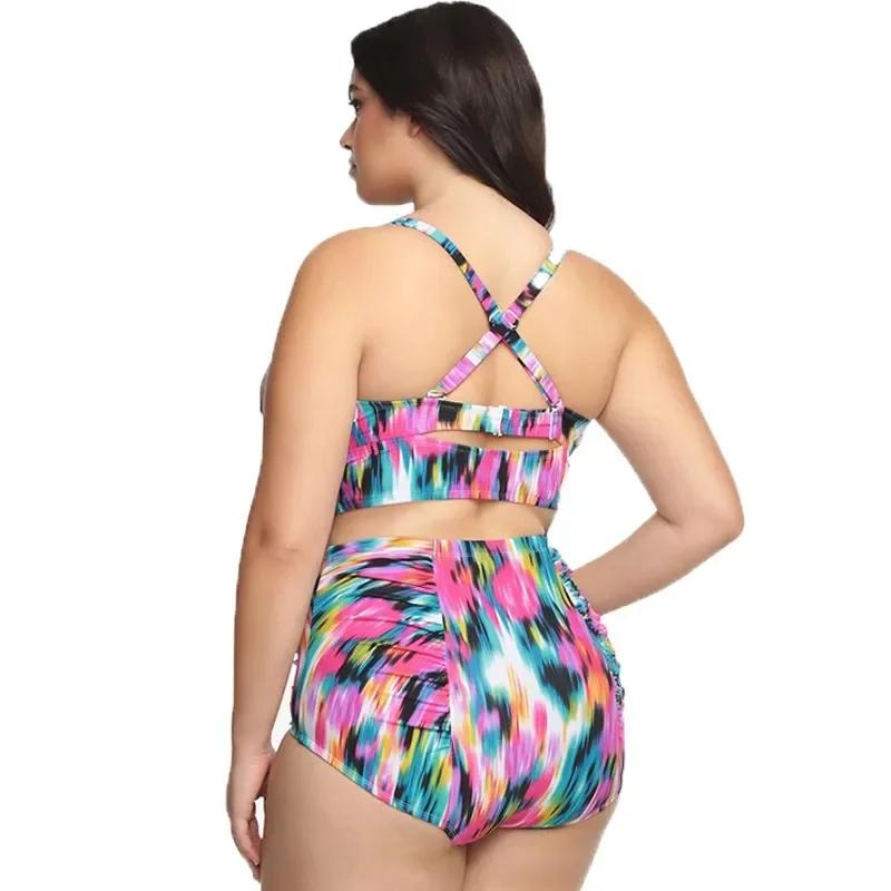 New Sexy Plus Size Swimwear Push Up Bikini High Waist Swimsuit Women Female Oversize Beach Wear Bathing Suit 2025  Mujer 5XL