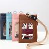 Casual Fashionable Pu Card Bag With Zipper Loose Change Bag With Hanging Rope Men'S And Women'S Card Mini Coin Bag Multiple Card Slots Id Card Bag