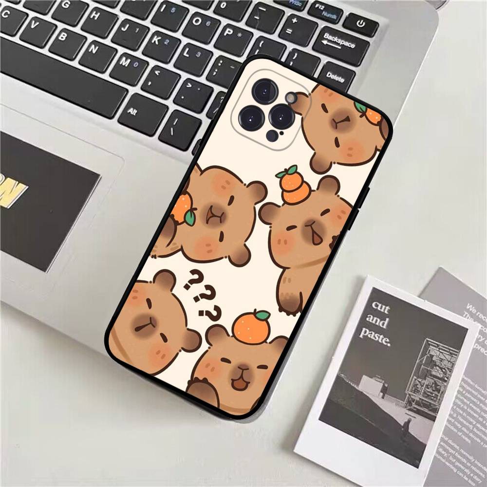 Cartoon Capybara Phone Case For IPhone 17 16 15 14 11 12 13 Mini Pro XS Max Plus Funda Shell