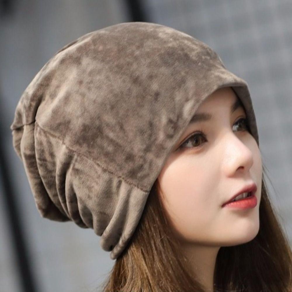 Winter Velvet Beanie Hat Warm Windproof Earmuffs Bicycle Hat Slouchy Soft Sport Caps For Men Women