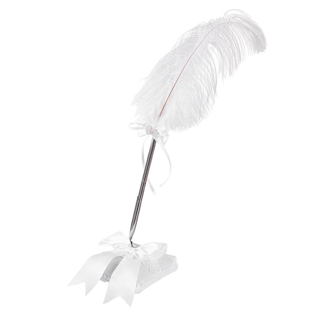 Wedding Pen with Stand Writing Feather Ballpoint Writing Pen Feather Pen for