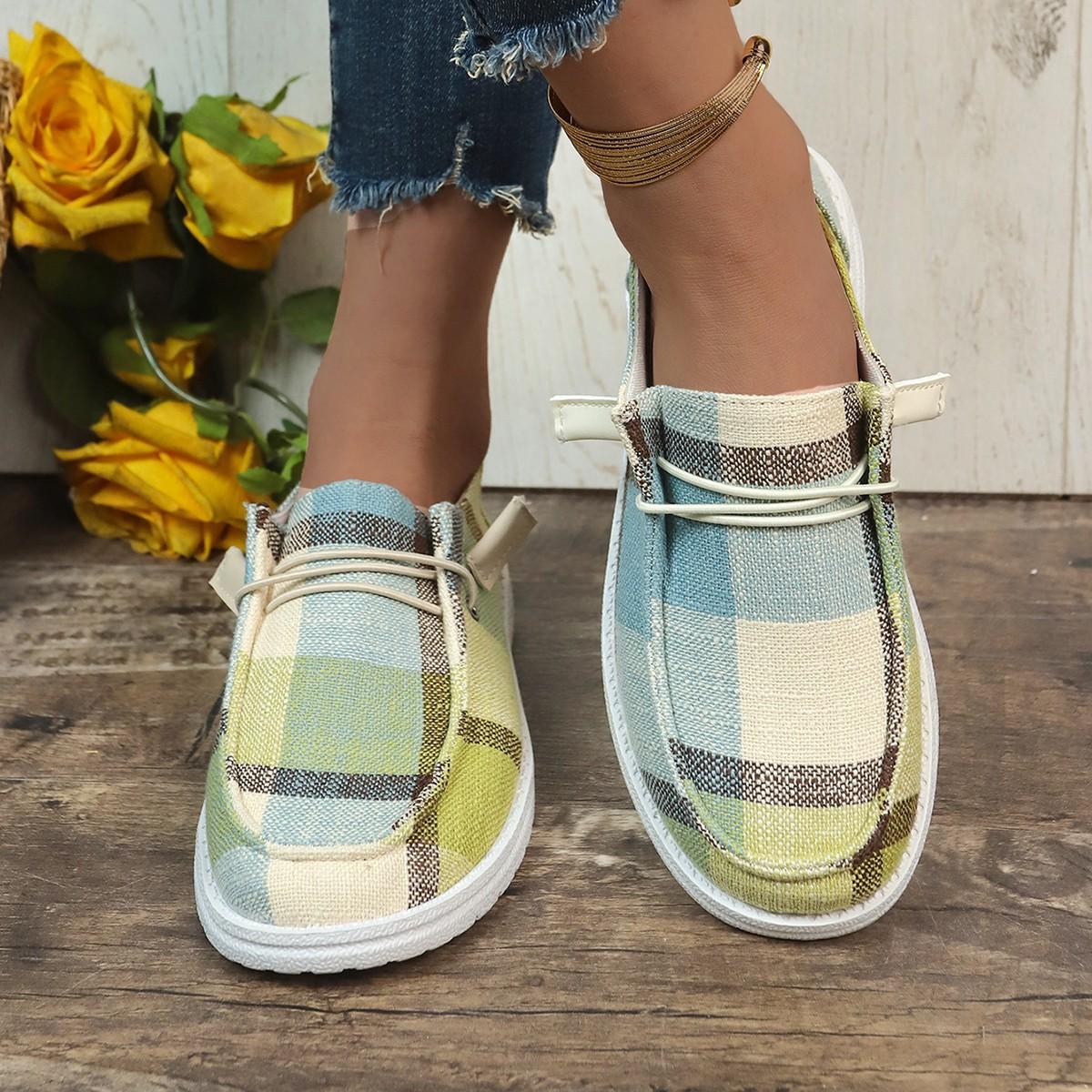 

Women s Comfortable Flat Canvas Shoes Comfy Slip-on Casual Sneakers Female Autumn New Fashion Non Slip Platform Shoes Size 43 37 зелений