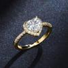 2026 Peach Heart Ring Ladies, Love Shaped Zircon Diamond Copper Silver Plated Fashion Jewelry