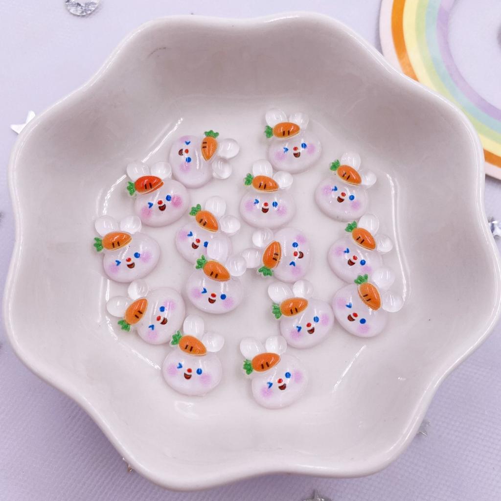 50 buc rășină mini sclipici ridichi iepure arta unghii strass cu spate plat aplice DIY album de însemnări decor bijuterii accesorii meșteșuguri