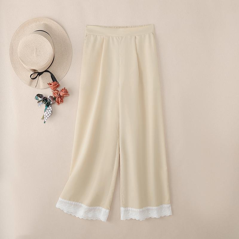 

ZANZEA Жіночі повсякденні широкі укорочені штани з еластичною талією S абрикосовий