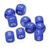 20PCS 6 Sides Number Dice Round Corner Design Plastic Dice Set Board Game Teaching Tools Blue