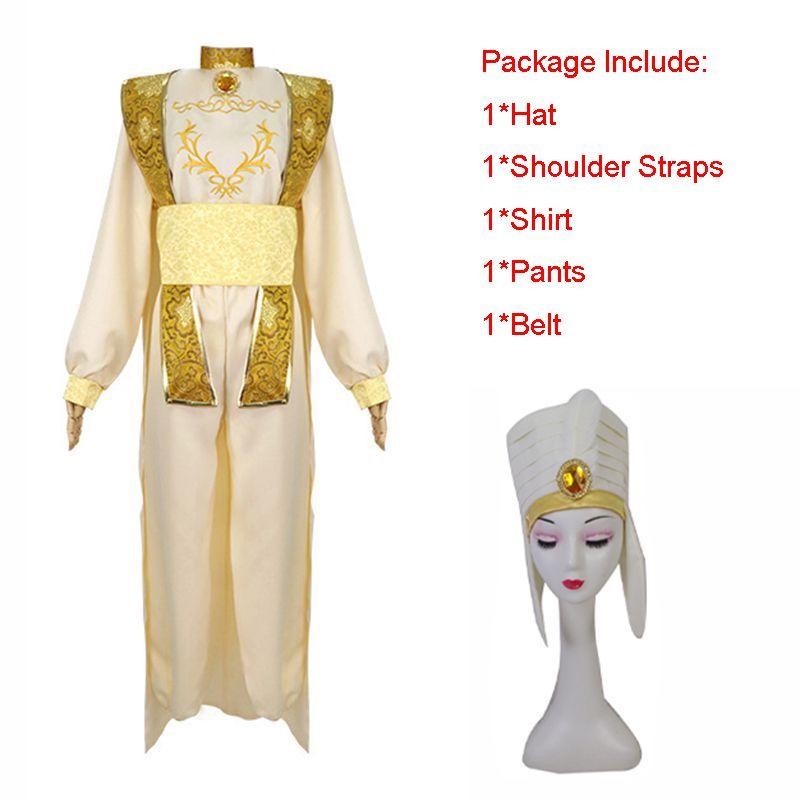 Stylish Arabian Prince Aladdin Adult Cosplay Costume Party Outfit With Hat