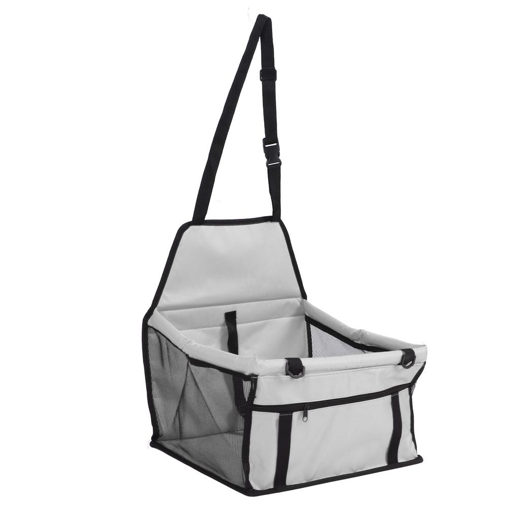 Pet Car Seat Waterproof Breathable Prevent Slip Adjustable Straps Dog Car Basket with Safety Leash for Puppy Cat