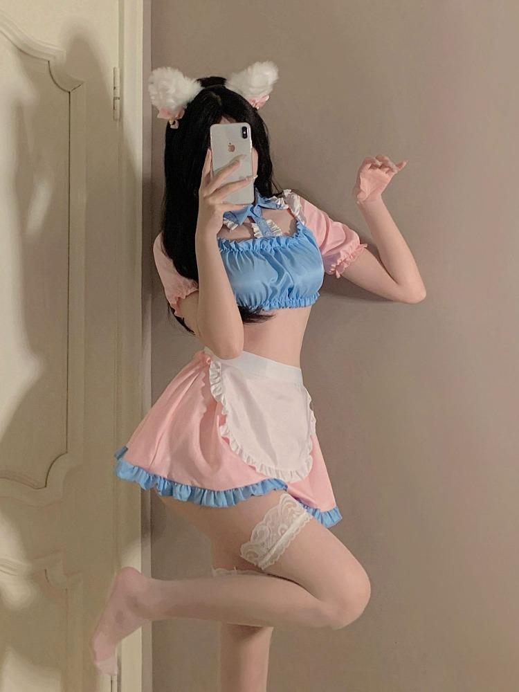 Sexy Crotchless Bodysuit Lingerie Women Lace Hollow Bra Set Costumes Transparent Open Bra UnderweaSexy Backless Dress Women