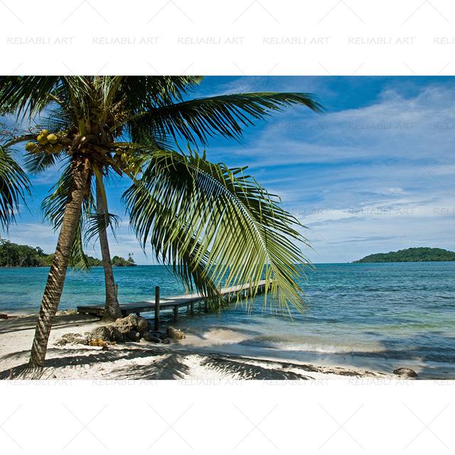 Seaside Beach Palm Tree Coconut Tree Poster Landscape Pictures for Living Room Canvas Painting Prints Modern Home Decor Wall Art