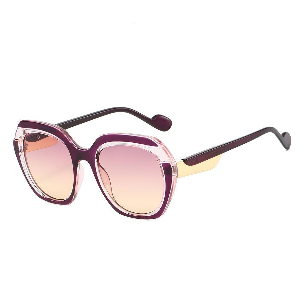 New Retro Leopard Gradient Oval Women Sunglasses UV400 Luxury Color Matching Frame Fashion Trend