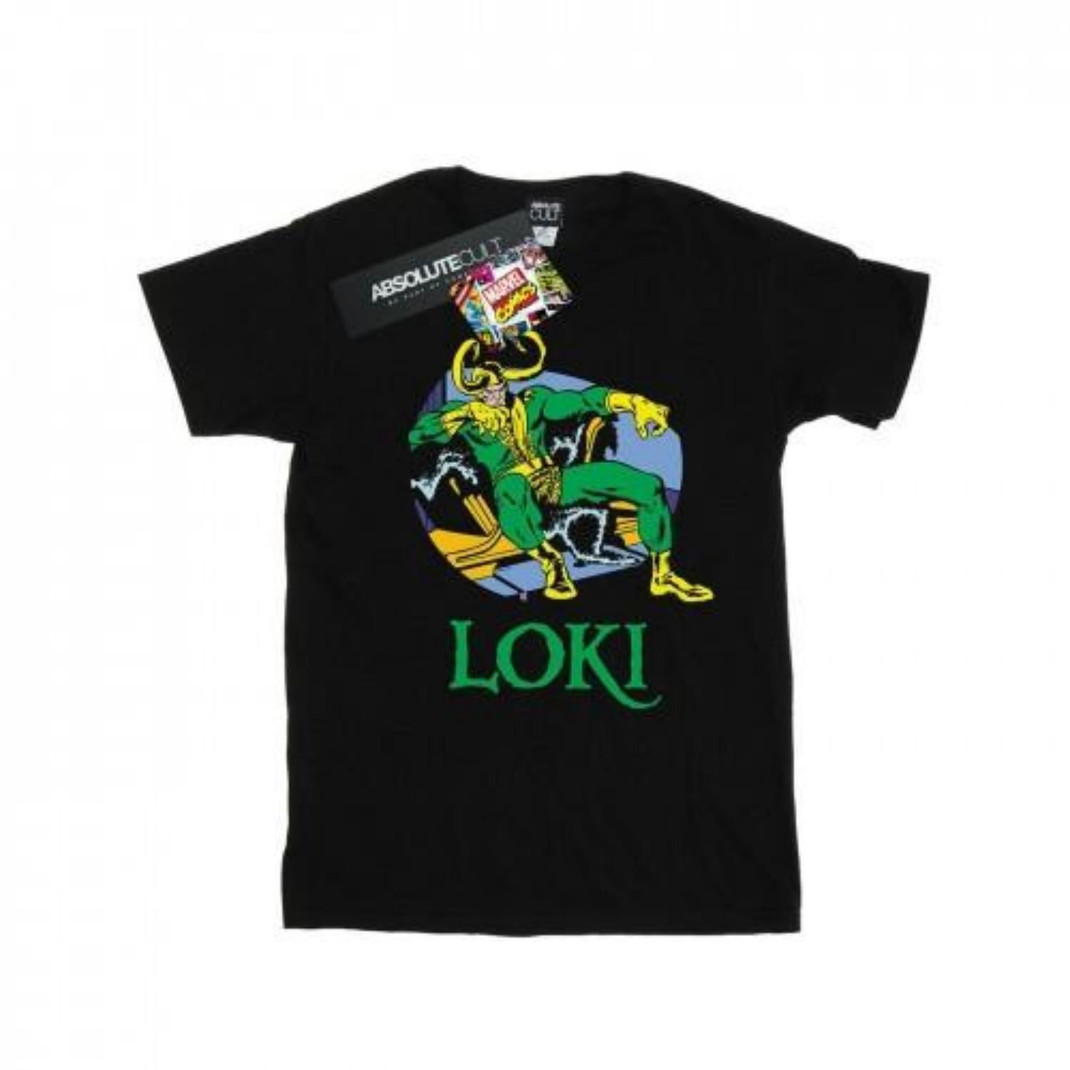 

Marvel Womens_Ladies Loki Throne Cotton Boyfriend T-Shirt S чёрный