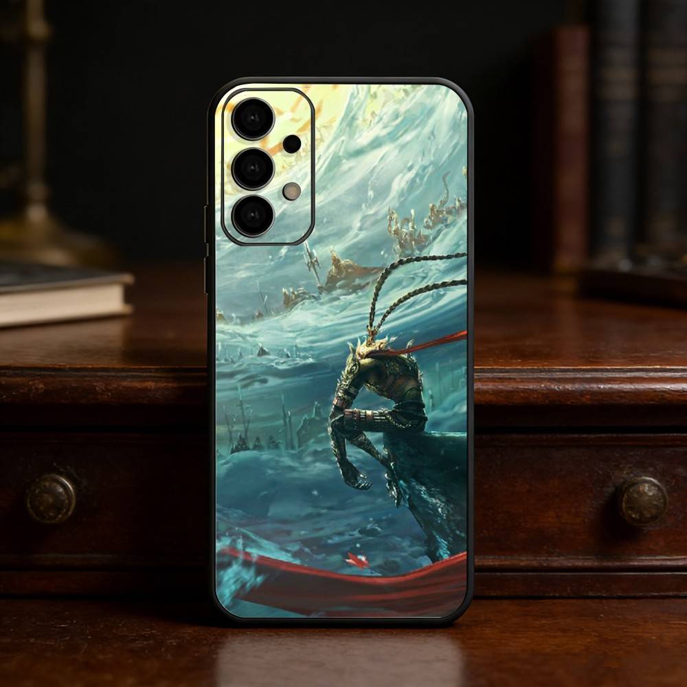 B-Black Myth Wukong Phone Case For Samsung S25,24,21,22,23,30,Ultra,20,Plus,Fe,Lite,Note Soft Black Cover