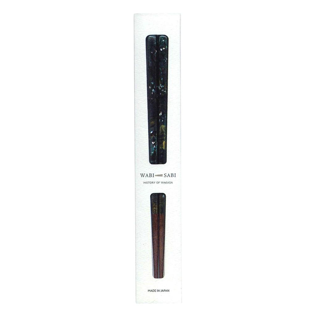 Tanaka Hashiten Blue Sky 23cm Wabi-Sabi Chopsticks, (Shellfish Chopsticks), No. 605173, Green,