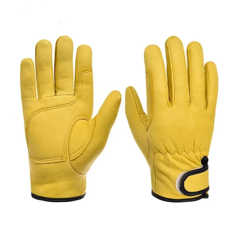 Перчатки из натуральной кожи Рабочая защита Сварочные Перемещение Защитные перчатки Дышащий Прошитый дизайн Термостойкие Для садоводства Обрезки