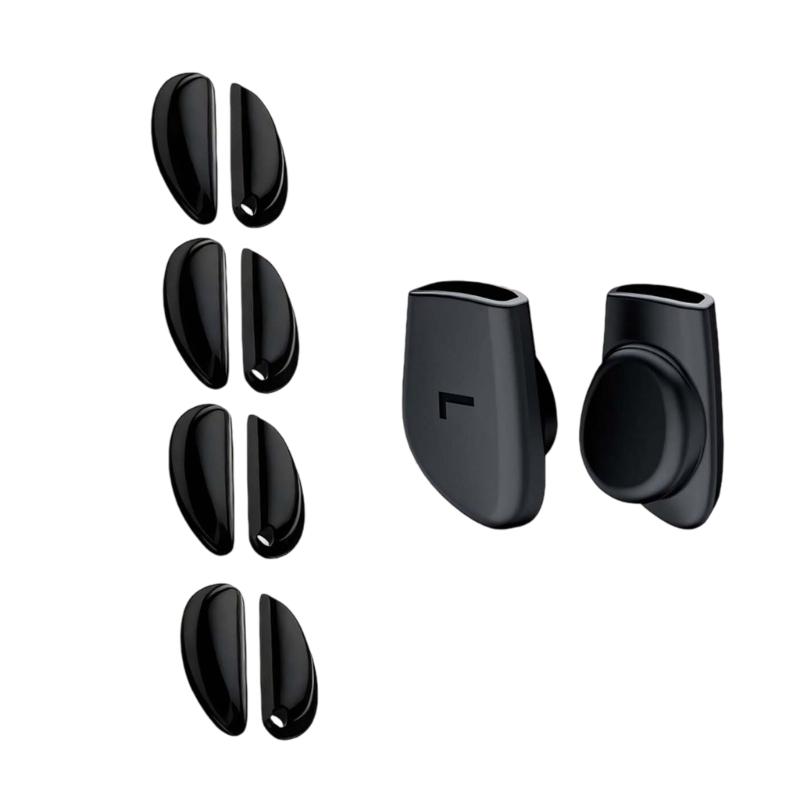 Brillen Nasenpads und Anti-Rutsch-Ohrbügel für Brillen Schwarzes Silikon-Kit für Sport Fahren Büro 1 black