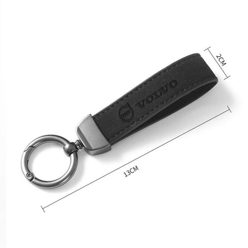 Leather Car Keychain Key Chain Rings Metal Leather for for Volvo XC40 XC90 V40 V90 V60 XC60 S80 S60 S90 C40 V70 XC70 Accessories