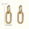 Geometric Oval Rectangle Hoop Earrings For Women Zircon Wedding Jewelry Elegant Dangle Earings