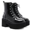 Damenschuhe in großen Größen Herbst und Winter Damenstiefel dicker Absatz Plateau Stiefeletten Schnürstiefel Martin-Stiefel