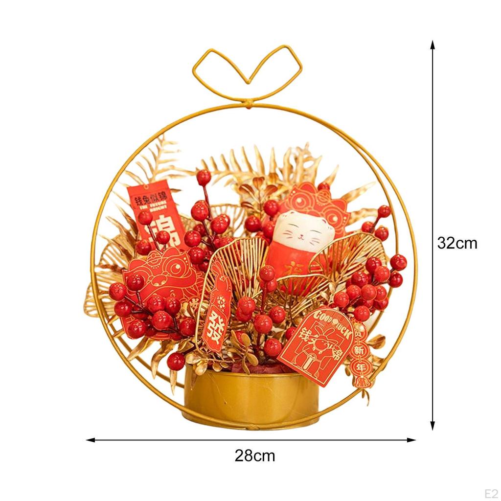 Simulation Chinese Flower Iron Basket Table Centerpiece Decor Exquisite Craftsmanship Wedding Party