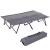 Double Camping Cot Bed With Bag Grey