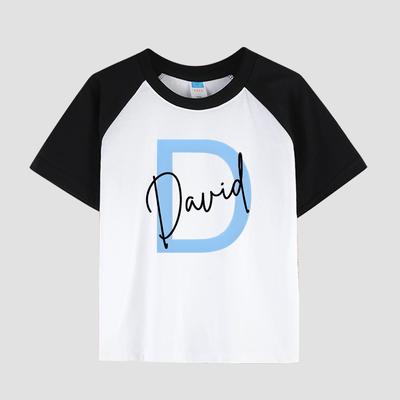 Kids' Printed T-Shirt with Round Neck, Cotton Fabric, Boy's Casual Fashion Short Sleeve Top for Summer