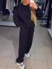 2025 Autumn/Winter Women's Casual Two-Piece Set: Round Neck Sweatshirt & Drawstring Jogger Pants