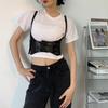Hohe Taille Breiter Gürtel PU-Leder Taillenkorsett Punk Hosenträger Elastische Bauchbinden Kleid