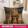 1Pc Adorable Pet-Themed 2D Flat Printing Pillowcases Sofa Cushion Cover Home Bedroom Room Decoration