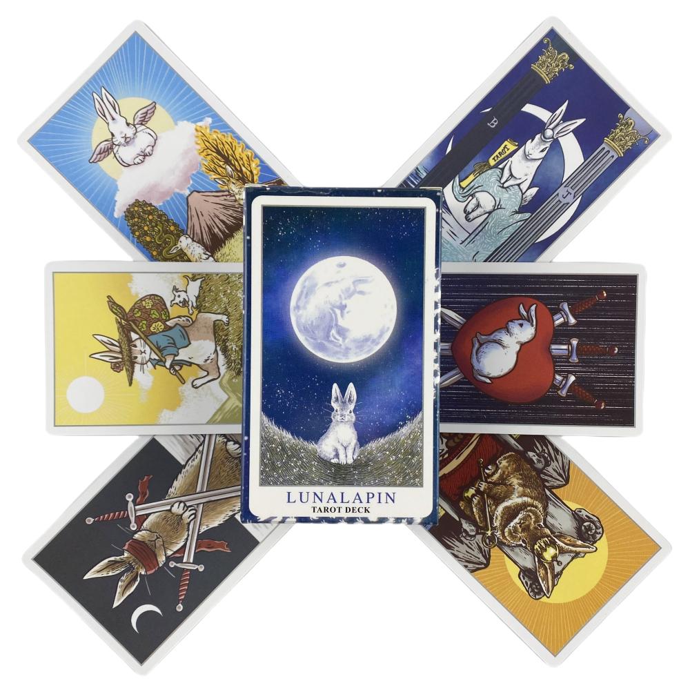 Lunalapin Tarotkarten Ein 83 Kaninchen Deck Orakel Englisch Visions Wahrsageausgabe Brettspiele