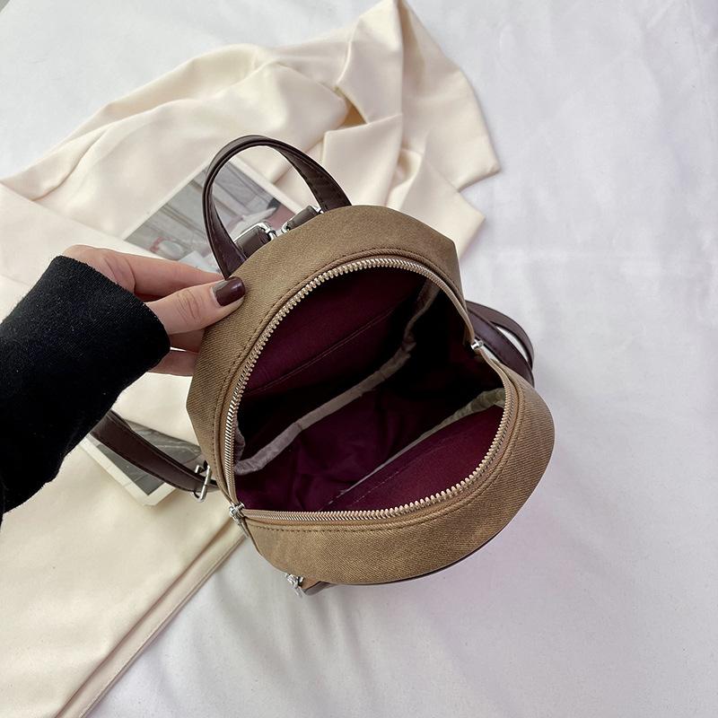 Schoolbag fashion mini small bag women's 1011 spring new trend foreign style backpack simple texture travel small backpack