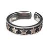 Lan Zhi 925 Sterling Silver Unisex Oxidized Five-Pointed Star Adjustable Ring