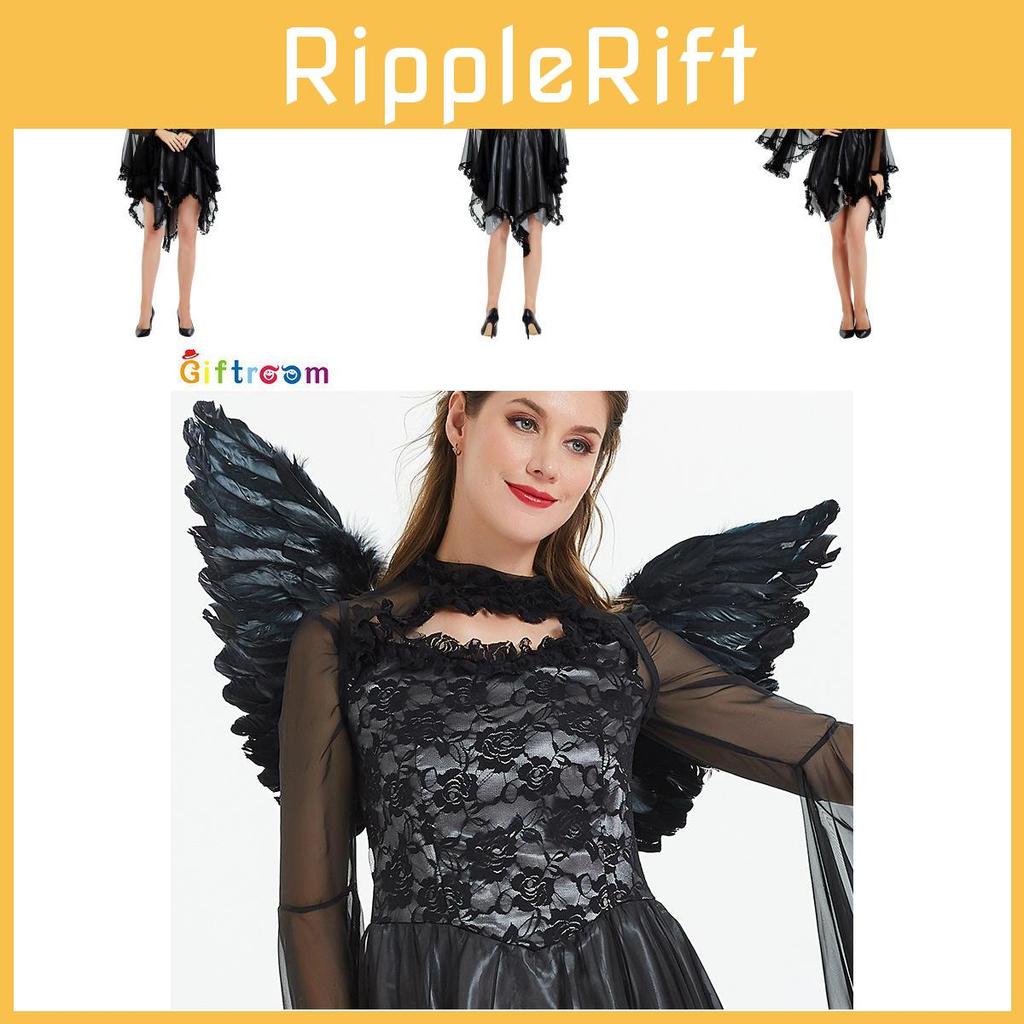 Women's Dark Angel Wings Cosplay Outfit Made With Soft Polyester For Halloween Fun