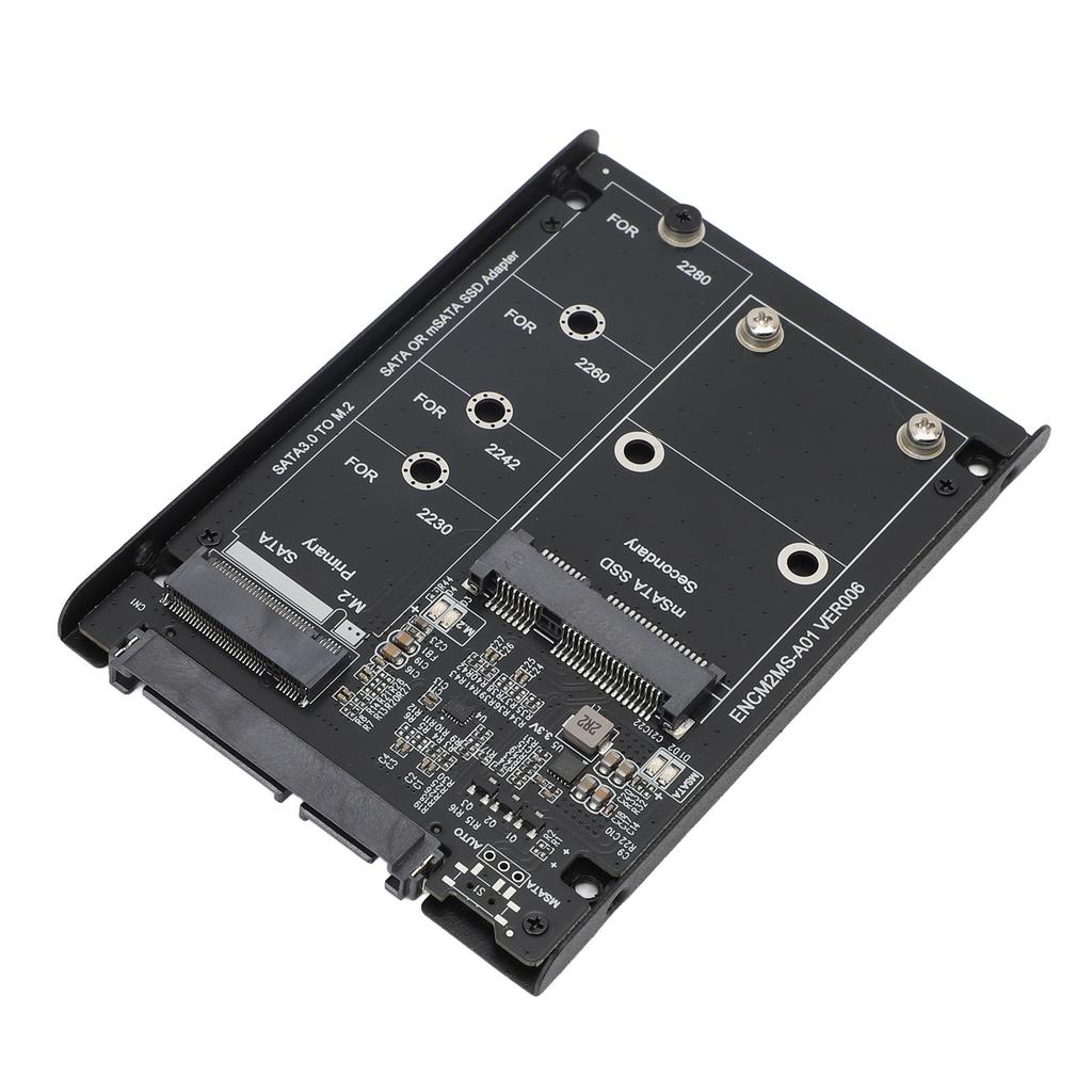 M.2 NGFF MSATA SSD Enclosure 6Gbps M.2 NGFF KEY B MSATA SSD Hard Drive to Serial ATA3.0 Converter Adapter for Win 7 8