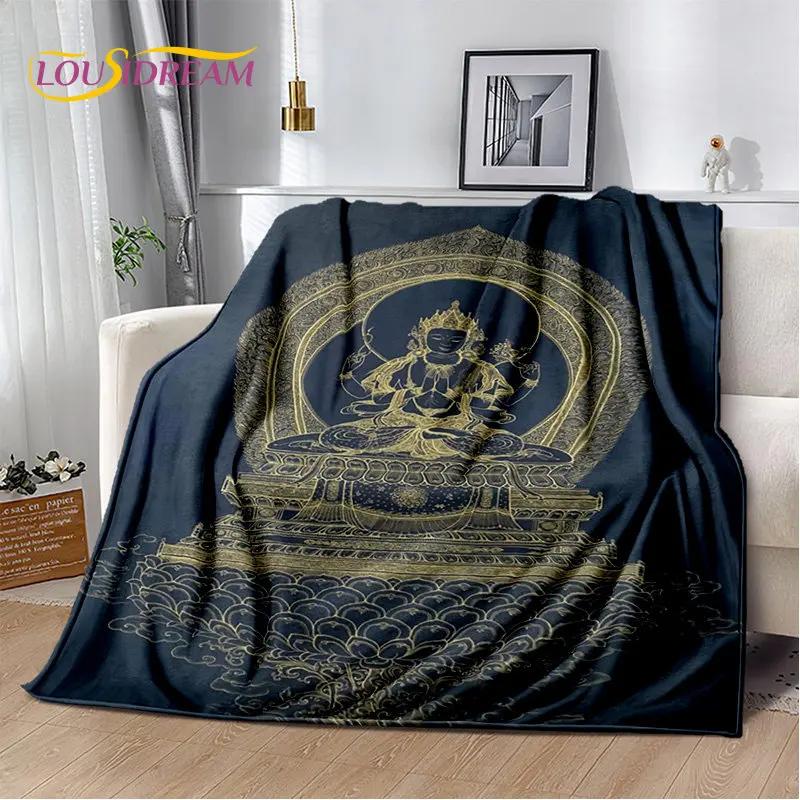 Sakyamuni Buddha Buddhism Tro Religion Mjuk Plyschfilt, Flanellfilt Pläd för Vardagsrum Sovrum Säng Soffa Be
