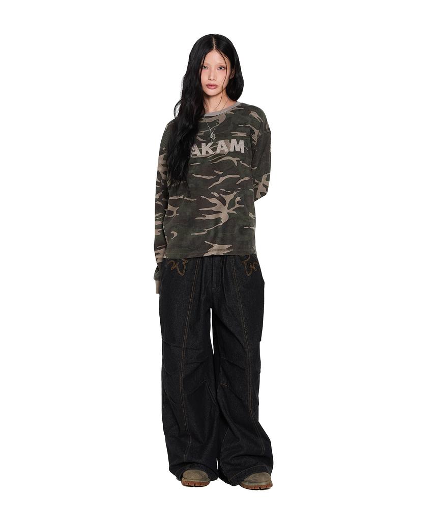 AAKAM Waffle Camouflage Long Sleeve (Khaki)