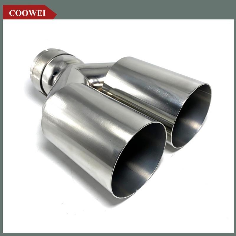 1 Piece Stainless Steel Single Layer Exhaust Tip 63mm Inlet Straight Cut 89mm Outlet Muffler Tail Pipe End Tip