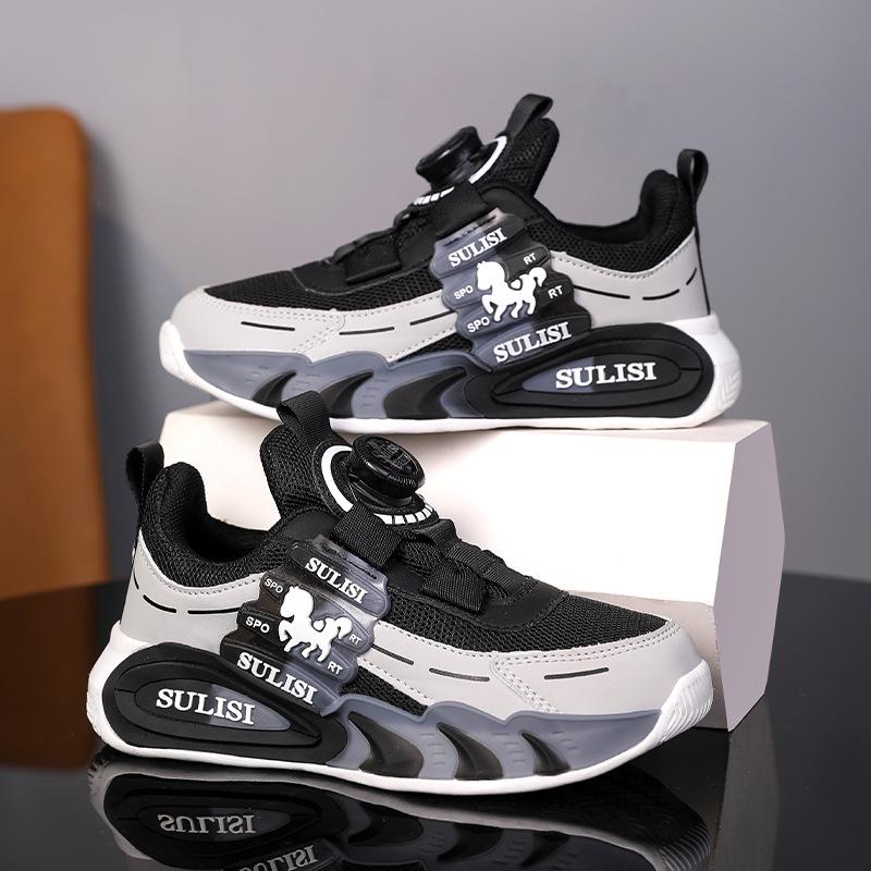 Classmates Boys Shoes Spring and Autumn Wear-resistant Shoes Mesh Breathable Middle and Older Boys Button Children's Sneakers