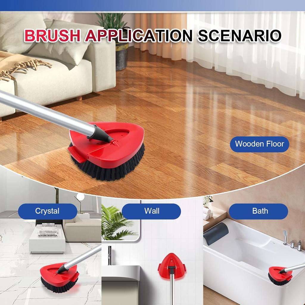 7 Pack Reusable Microfiber Mop Pads Compatible with O-Cedar EasyWring Triangle Mop,3 Elastic Mop Head 2 White Mop Replacement,One Scrub Brush & One