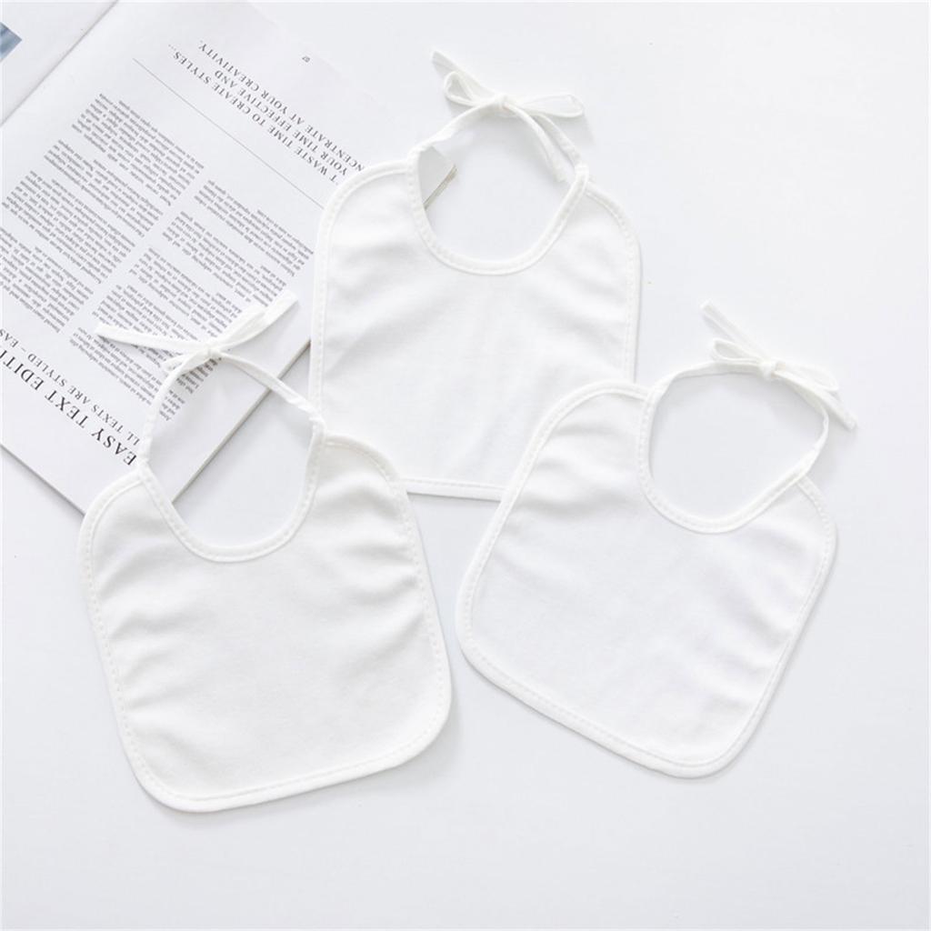 Sett med 10 stk. Myke og Absorberende Hvite Babysmekker for Maling DIY Blanke Munnkluter Siklesmekke for Tannfrembrudd