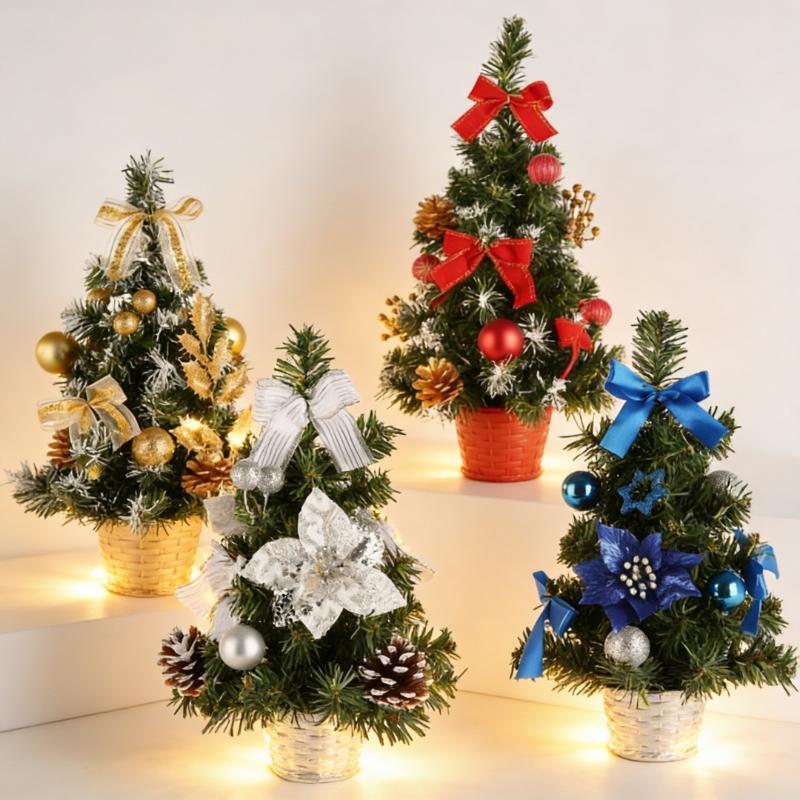 1Pcs 20/30/40Cm Mini Artificial Christmas Tree Pine Needle Tree Mini Xmas Tree Christmas Decor Desktop Ornament New Year Gift