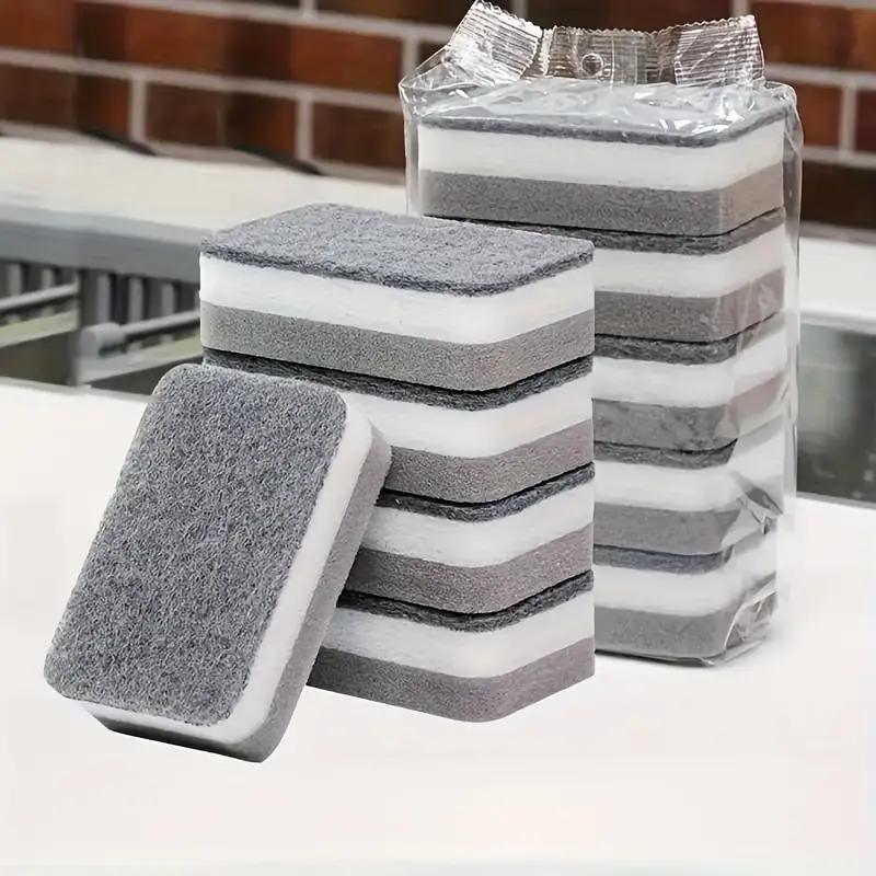 

1/50PCS Double-Sided Cleaning Sponges Absorbent Sponges Household Scouring Pads Reusable Kitchen Tableware Cleaning Brushes 1pc серый