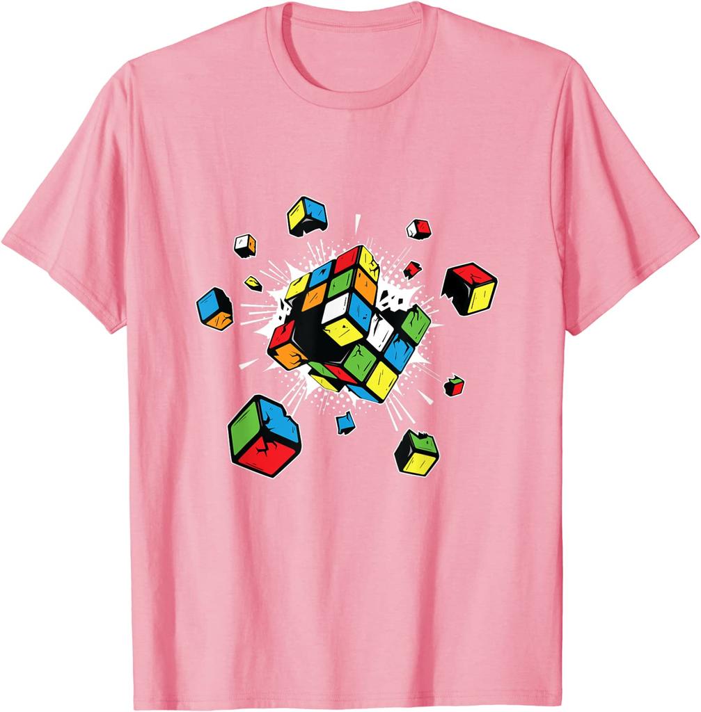 Exploding rubix rubiks rubics cube present gift for kids T-Shirt Fitness Tight Tshirts Classic Tops & Tees Cotton Men Casual